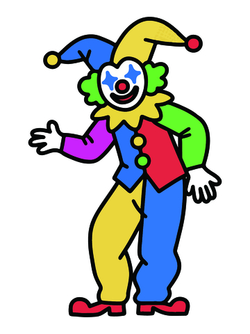 卡通小丑插画素材