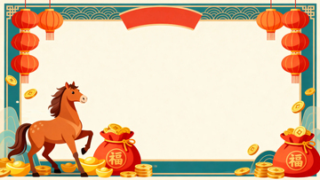 马年春节边框背景6