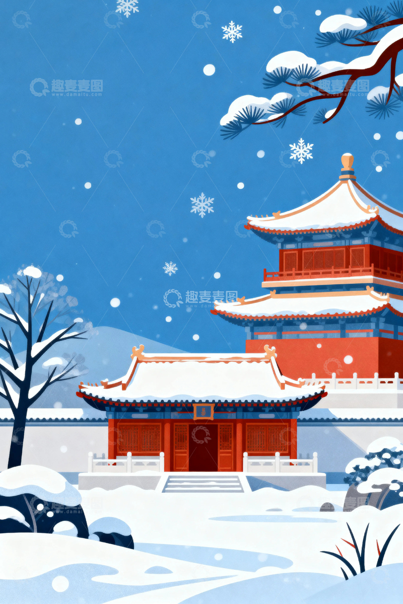 高清大图下载【趣麦麦图】冬季节日背景0016