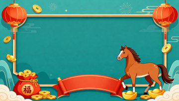 马年春节边框背景5