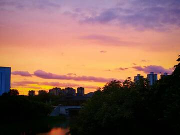 城市晚霞美景摄影