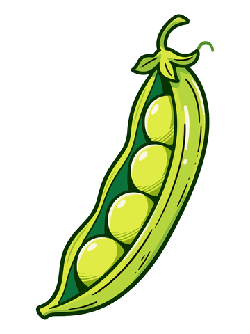 卡通豌豆插画