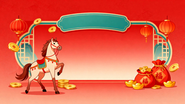 马年春节边框背景4