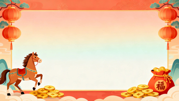马年春节边框背景3