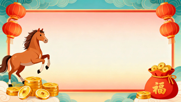 马年春节边框背景1