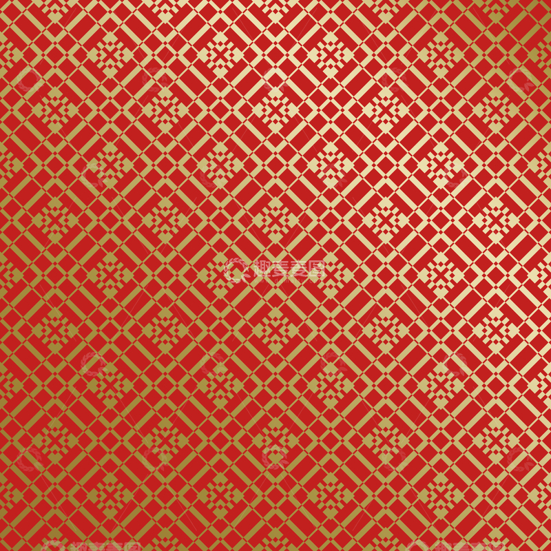 源文件下载【趣麦麦图】红金中式几何花纹背景图15