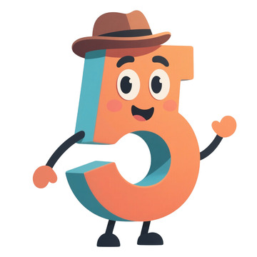 创意数字5免抠元素