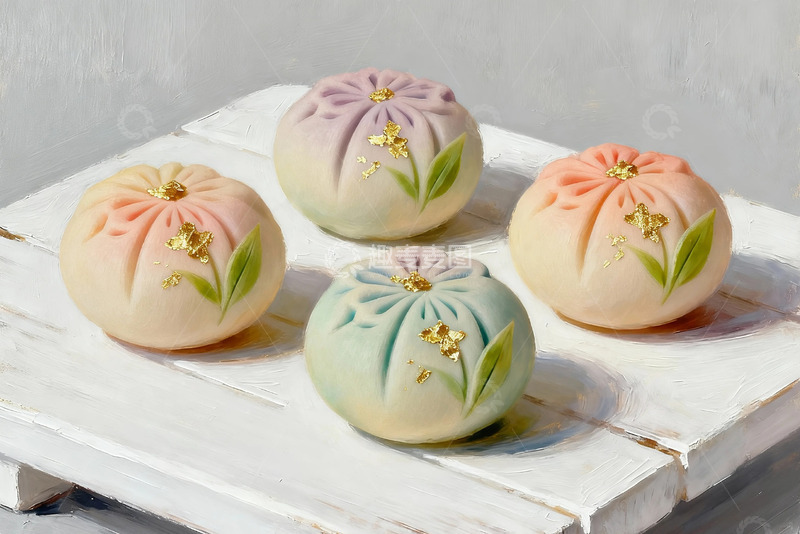 高清大图下载【趣麦麦图】精致花卉图案糕点设计素材