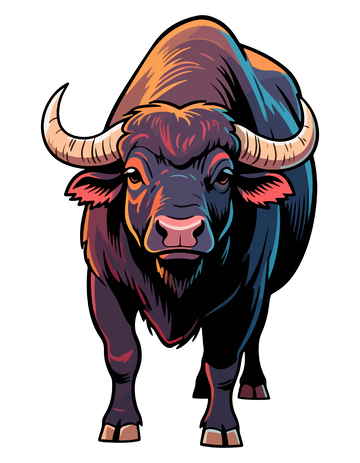 卡通水牛插画素材