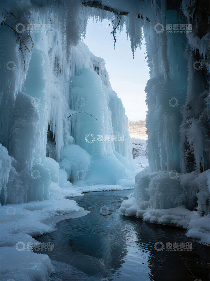 高清大图下载【趣麦麦图】-冻瀑  凝滞  霜铠  