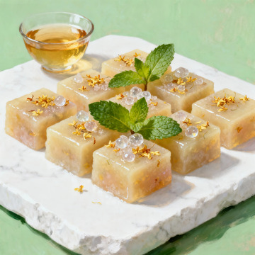 清新桂花冻糕点美食摄影