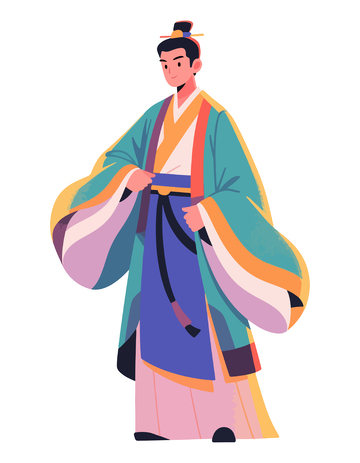 传统服饰人物插画