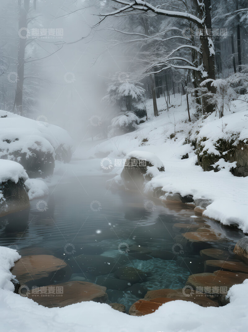 高清大图下载【趣麦麦图】温泉  氤氲  暄暖  