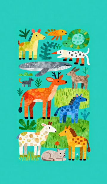 卡通动物插画设计素材