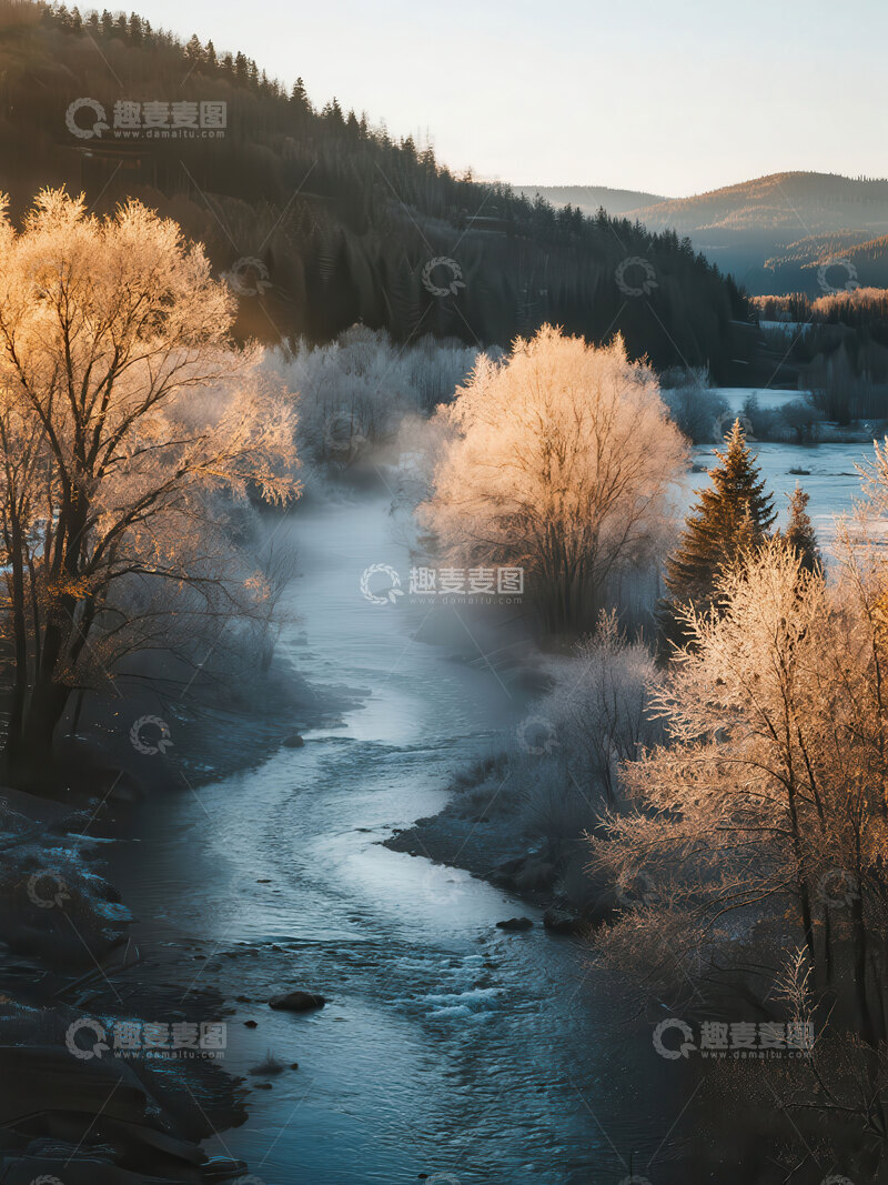 高清大图下载【趣麦麦图】雾凇  琼枝  霜刃