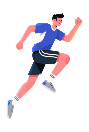 卡通风格跑步运动员插画