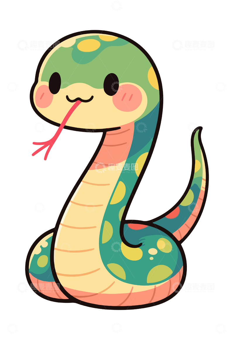 卡通蛇可爱插画