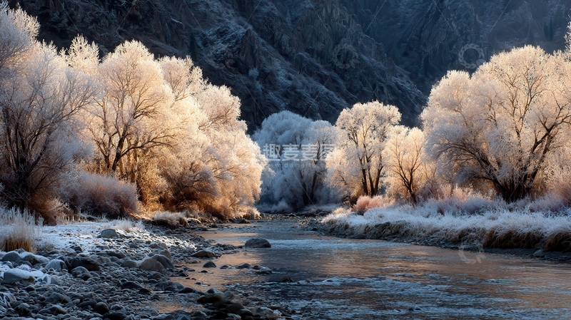 高清大图下载【趣麦麦图】雾凇  鎏金  霞披  