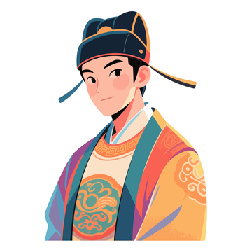 古典风汉服男子插画设计素材