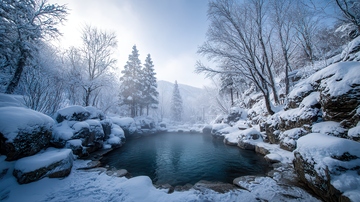 温泉  氤氲  静谧  