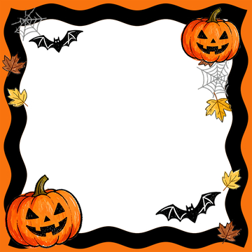 万圣节南瓜边框设计素材