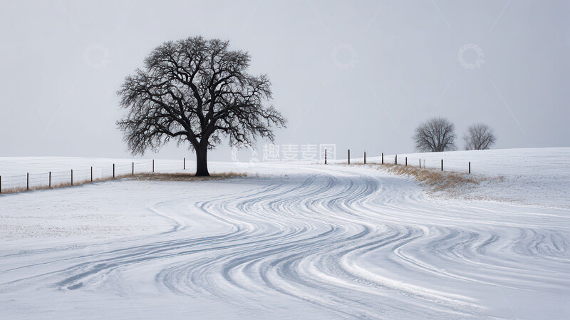 高清大图下载【趣麦麦图】雪原  孤影  倔强 