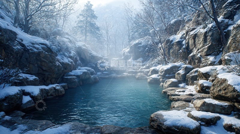 高清大图下载【趣麦麦图】温泉  氤氲  迷离