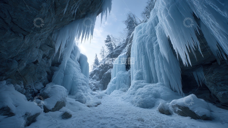高清大图下载【趣麦麦图】冻瀑  凝脂  银河