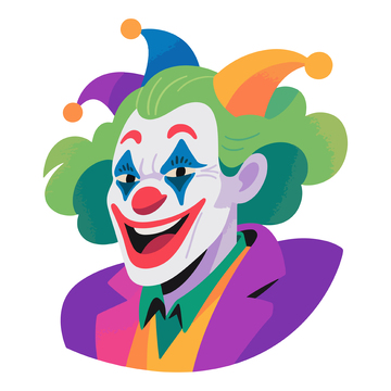 卡通小丑矢量插画