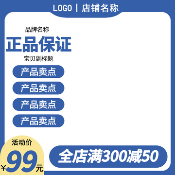 淘宝主图边框电商图框蓝色 简约