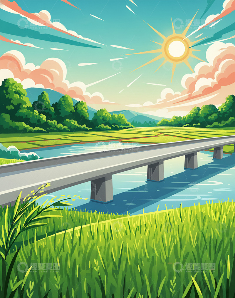 高清大图下载【趣麦麦图】乡村手绘乡村插画8