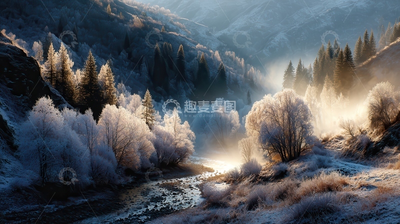 雾凇  鎏金  晶莹 