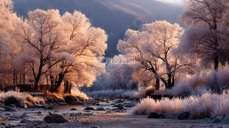 高清大图下载【趣麦麦图】雾凇  鎏金  暖玉