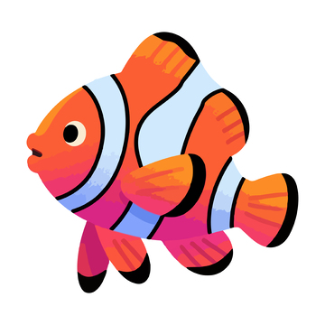 卡通小丑鱼插画设计素材