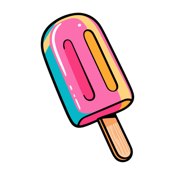 卡通彩色冰棍插画设计元素