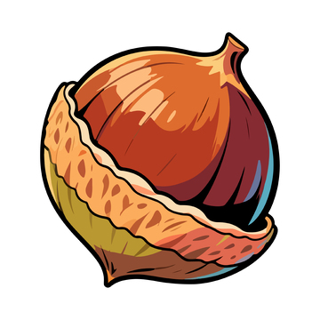 手绘风格栗子插画设计素材