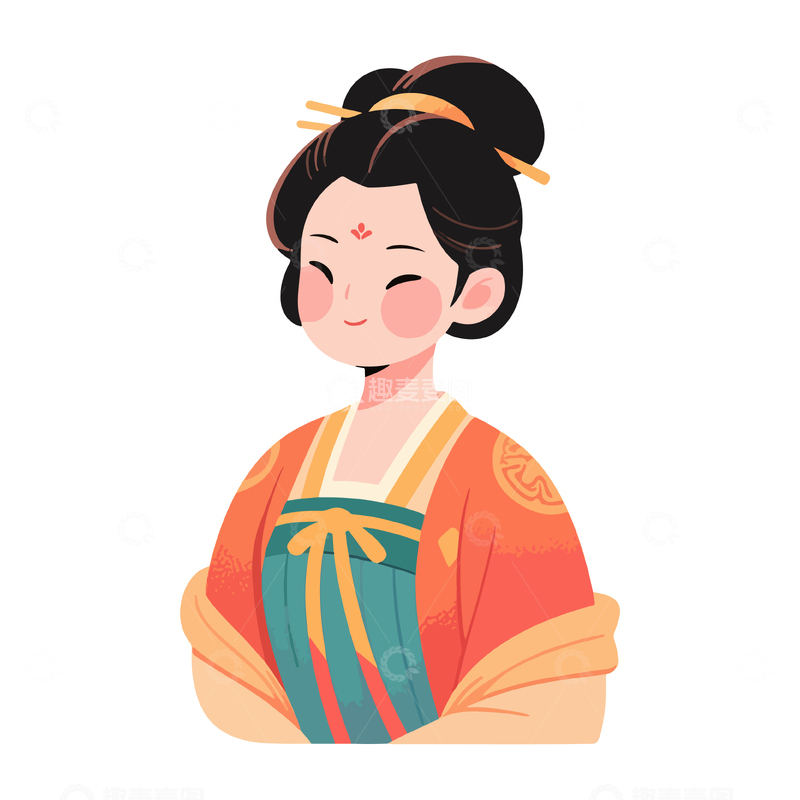 古风女子插画设计元素