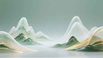 抽象山水意境艺术插画