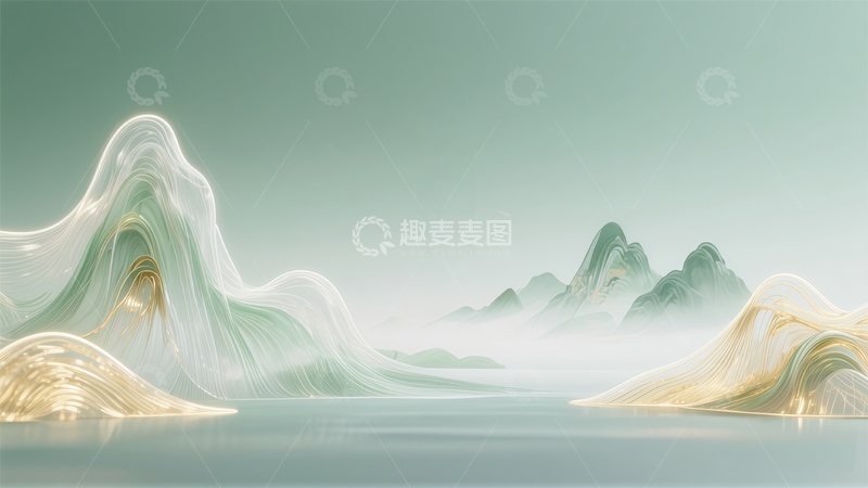 高清大图下载【趣麦麦图】-山水意境中国风艺术插画