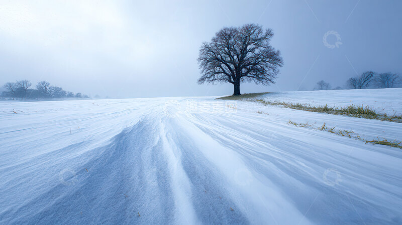 高清大图下载【趣麦麦图】雪原  孤影  独立  