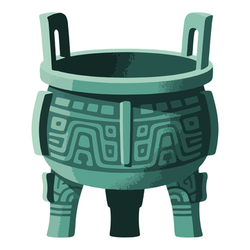 青铜鼎古代纹饰图案矢量素材