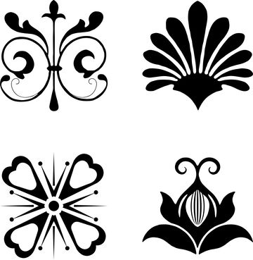 黑白色调装饰图案设计元素