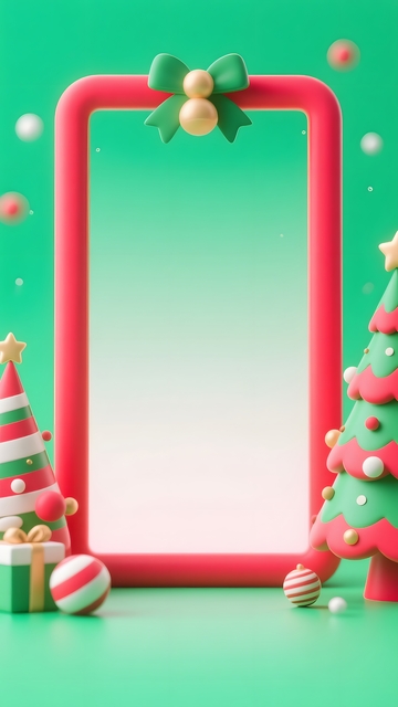 圣诞节卡通门框背景