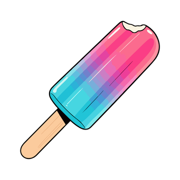 彩虹冰棍卡通图案设计素材