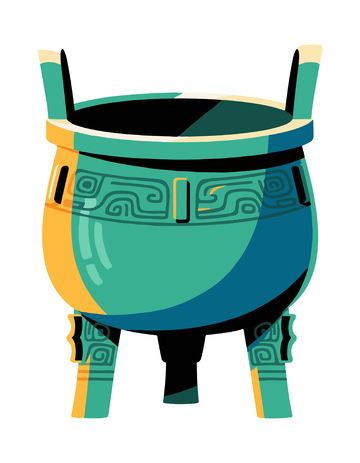 古风青铜器鼎插画
