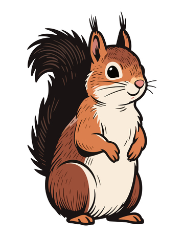 卡通松鼠插画矢量素材