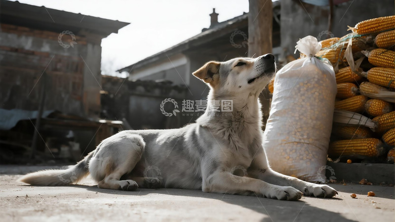 高清大图下载【趣麦麦图】动物百科之小白狗休息