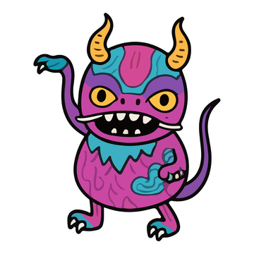 卡通怪物彩色插画
