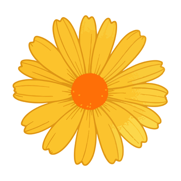 卡通风黄色花朵矢量插画