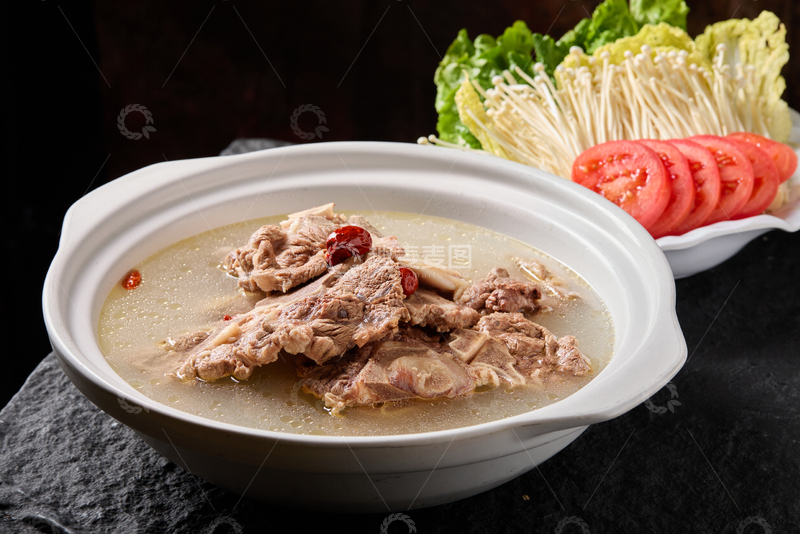 高清大图下载【趣麦麦图】白汤羊肉涮时蔬